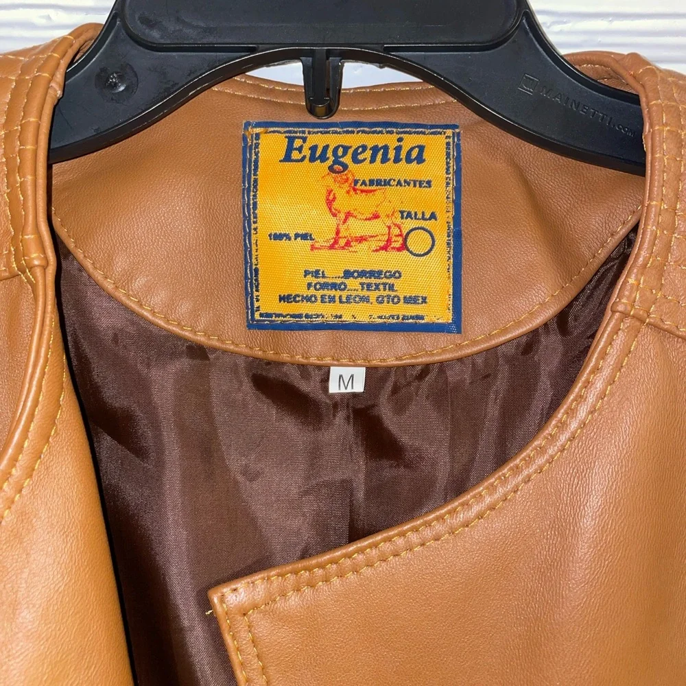 Tan leather jacket - Picture 2 of 6